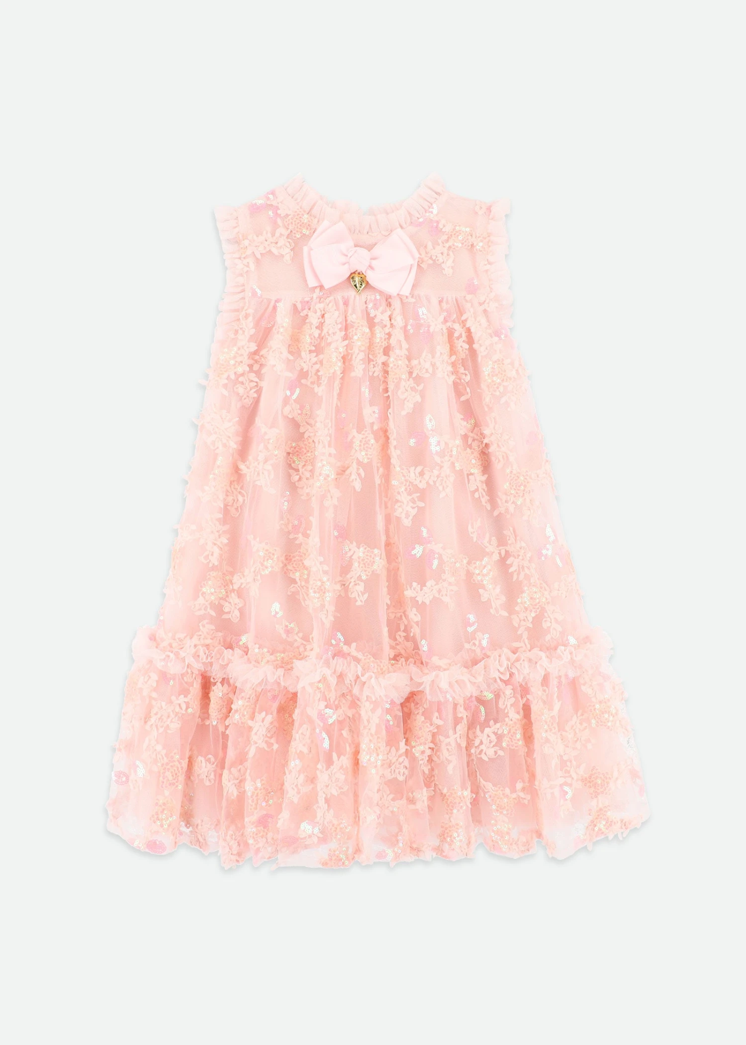 Tilly Sequin Flower Tulle Dress Pale Pink 1 Tilly Sequin Flower Tulle Dress Pale Pink