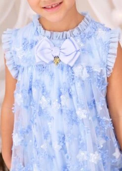 Tilly Sequin Flower Tulle Dress Pale Blue -Angels-Face Shop Tilly Dress Pale Blue Lifestyle 1