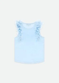 Toni Ruffle Trim Top Pale Blue -Angels-Face Shop Toni Top Blue Back