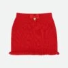 Troy Ribbed Skirt Red