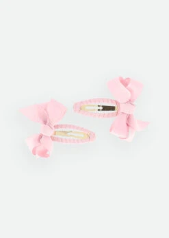 Two Pack Bow Clips Pink -Angels-Face Shop Two Bow Pink Front