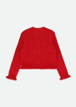Tyler Ribbed Cardigan Red -Angels-Face Shop Tyler Cardigan Red Back