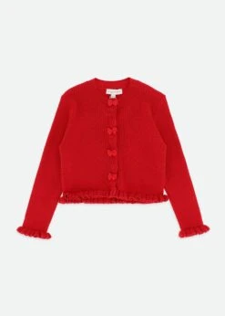 Tyler Ribbed Cardigan Red