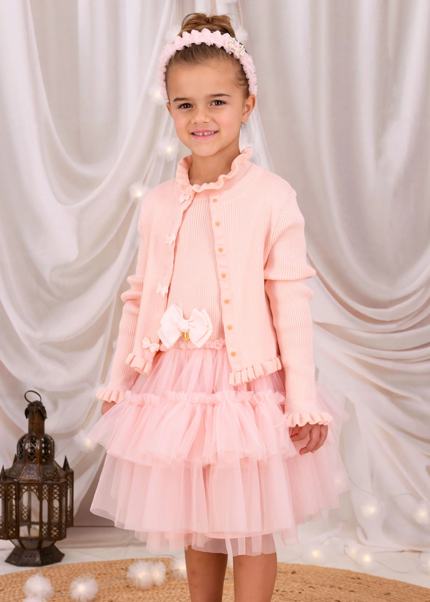 Tyler Ribbed Cardigan Peach 2 Tyler Ribbed Cardigan Peach - Image 2