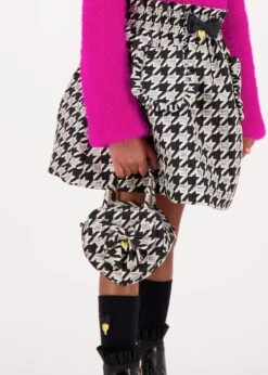 Valerie Houndstooth Jacquard Bag Black -Angels-Face Shop Valerie Bag Black Silver Lifestyle 1