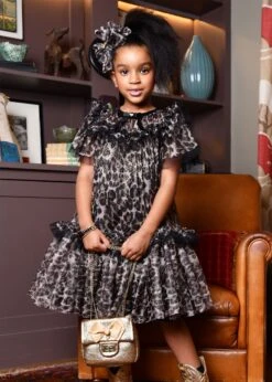 Gladys Bow Aliceband Black Leopard -Angels-Face Shop Victoria Dress Leopard Campaign 1