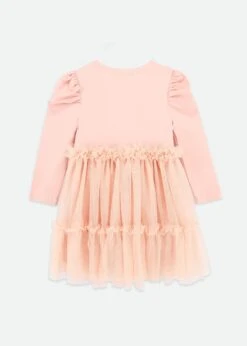 Winter Pleated Tulle Dress Blush Pink -Angels-Face Shop Winter Dress Blush Back