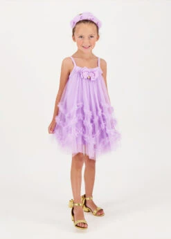 Zigzag Tulle Dress Lilac -Angels-Face Shop Zigzag Dress Lilac Lifestyle